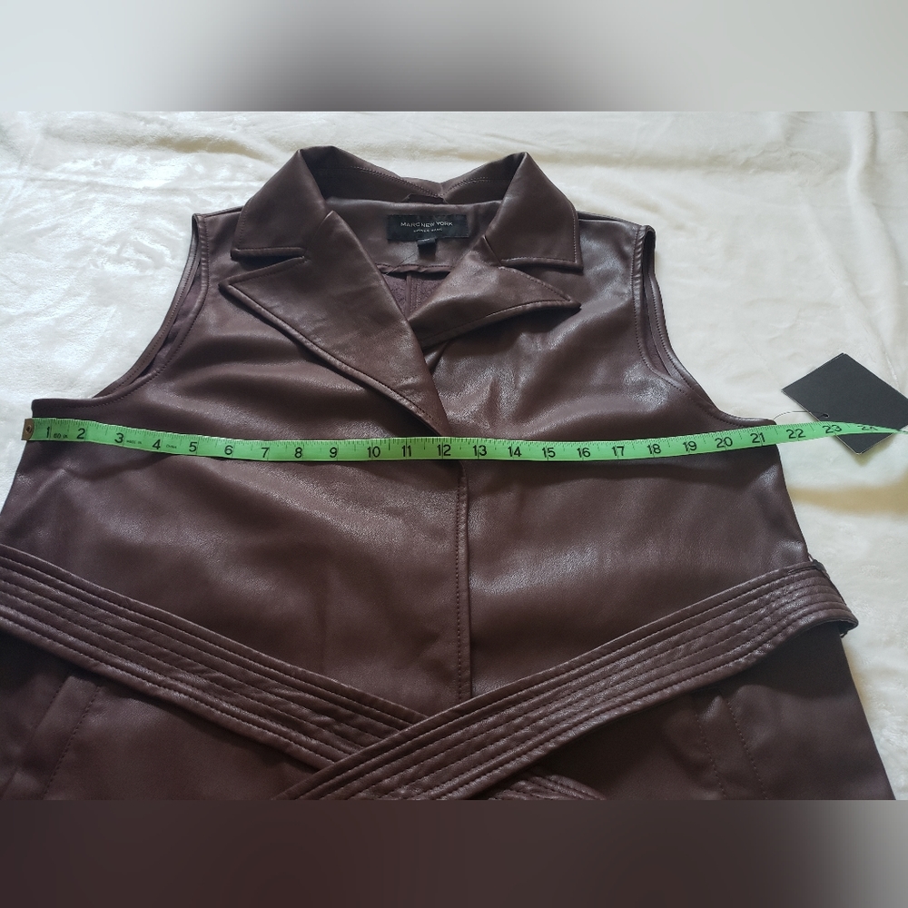 MARC NEW YORK FAUX LEATHER Trench Coat (color is Decadent Chocolate) - Picture 10 of 14